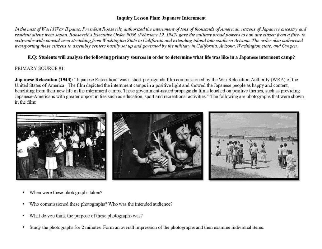 Inquiry Lesson Plan America S Participation In Wwii